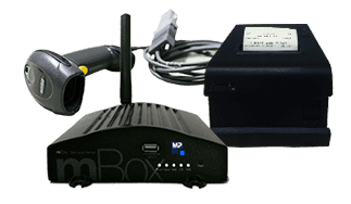 A black box with a charger and antenna