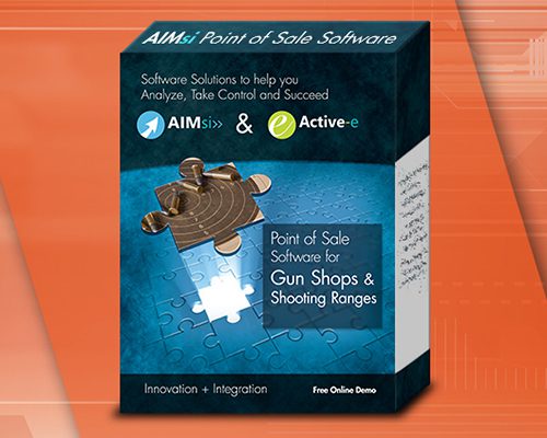 A box of aim software for gun shops and shooting ranges.