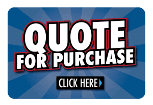 A colorful graphic with the text "quote for purchase" and a "click here" button, designed in a bold, comic style on a green striped background.