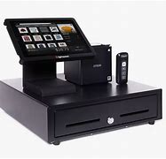 Point of sale system with touchscreen display.