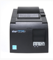 Black thermal receipt printer.