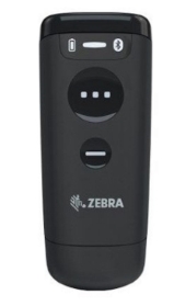 Black handheld device with Zebra logo.